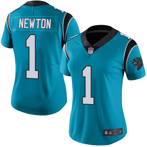 Carolina Panthers Limited Blue Women Cam Newton Jersey NFL Football #1 Rush Vapor Untouchable->women nfl jersey->Women Jersey